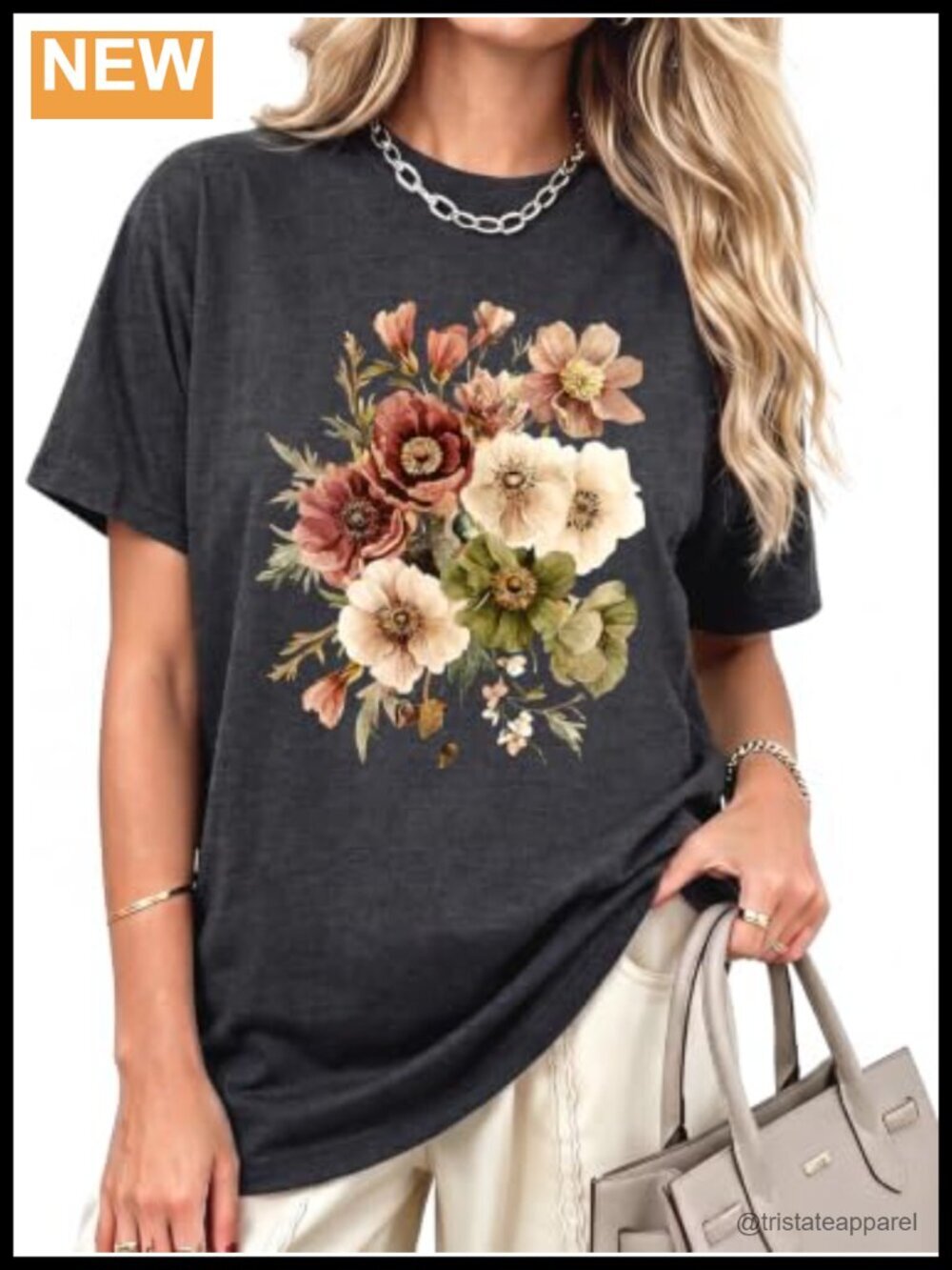 Oversized Vintage Floral Graphic Tee for Women Casual Summer Loose Fit Short